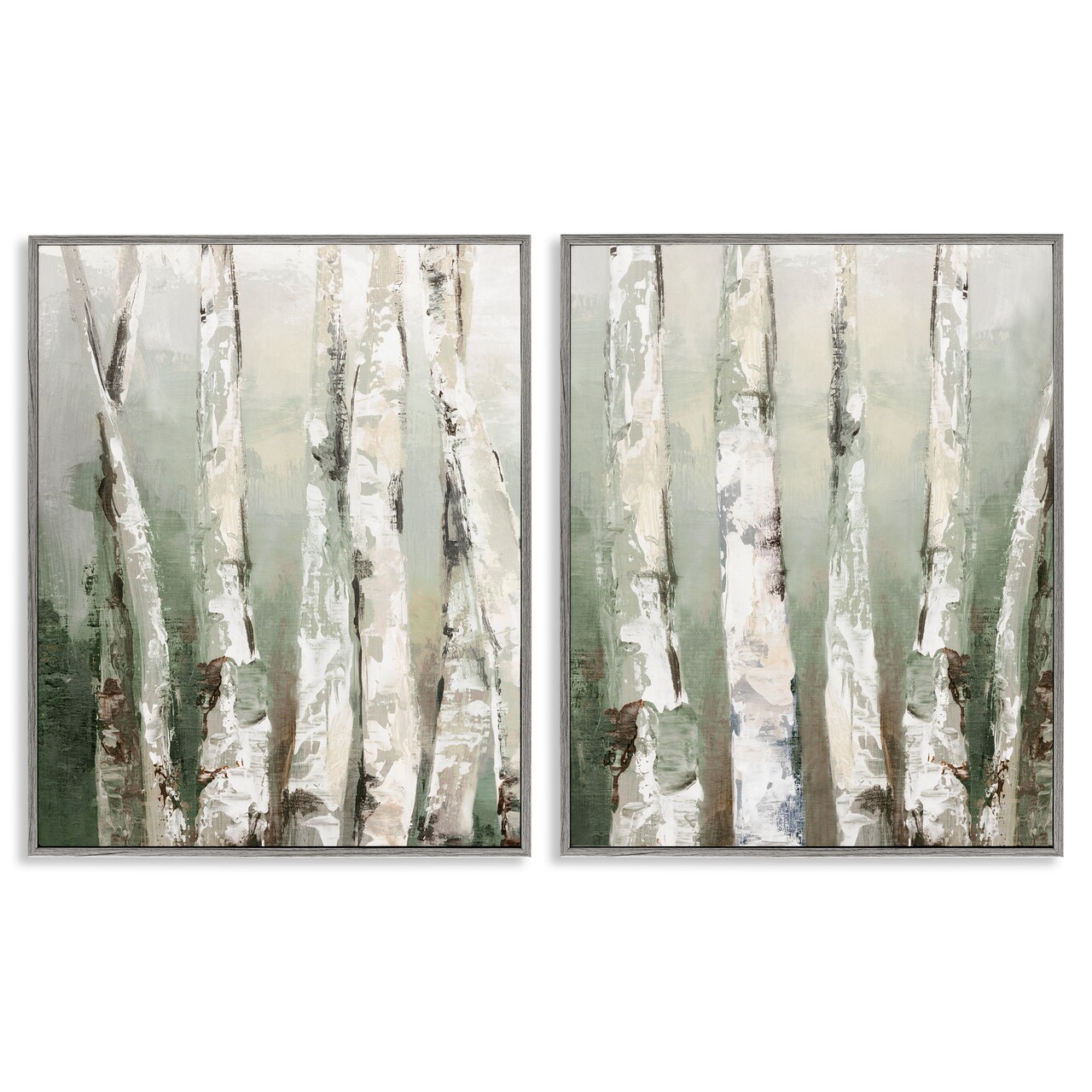 Stupell Industries Organic Birch Forest Trees 2pc Framed Giclee Set, design by Luna Mavis